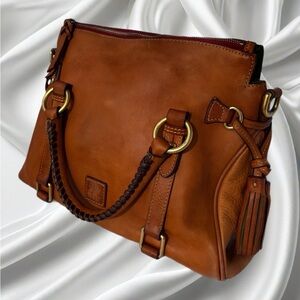 VINTAGE DOONEY & BOURKE FLORENTINE MEDIUM CHESTNUT SATCHEL